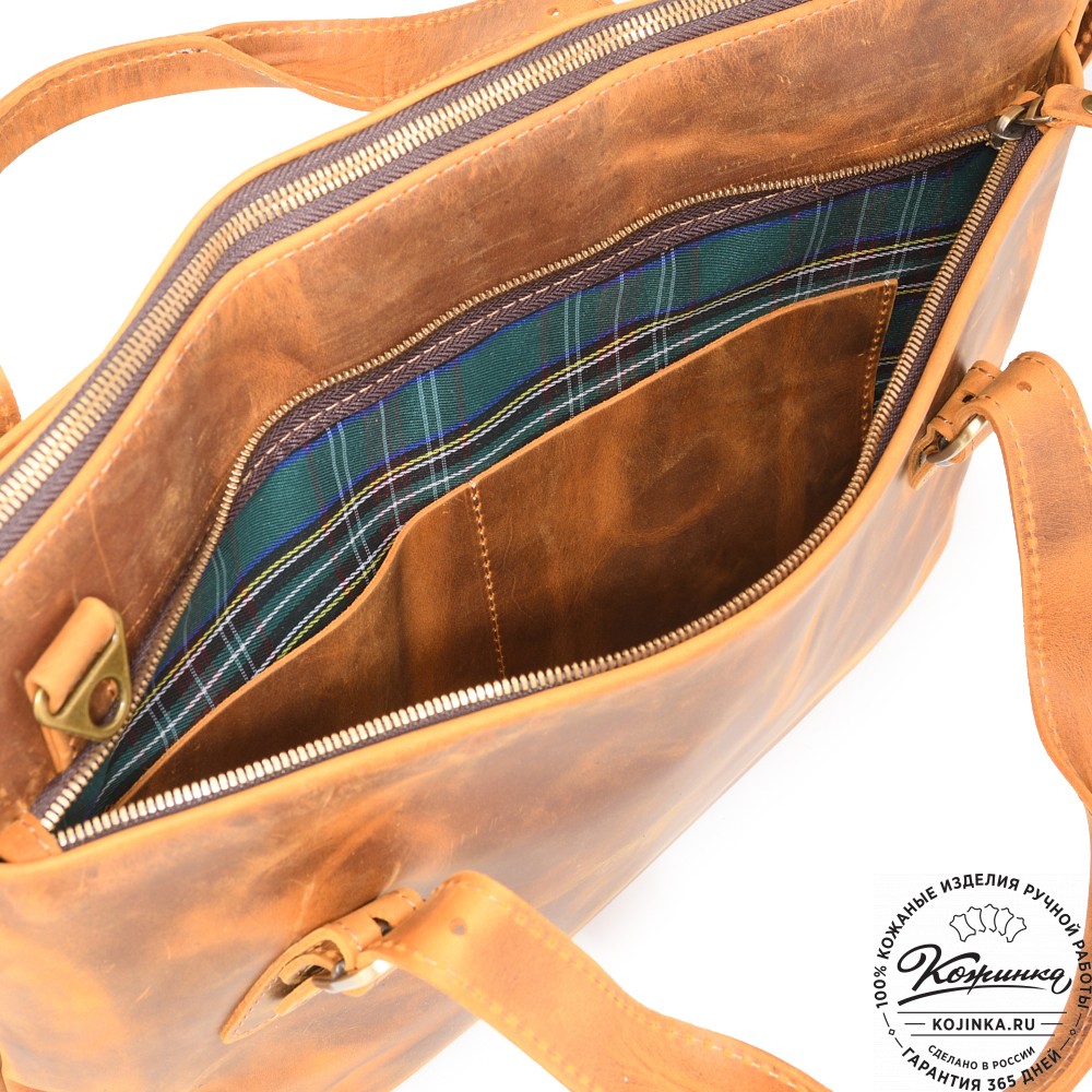  Кожаная деловая сумка "Франклин" (рыжий крейзи)